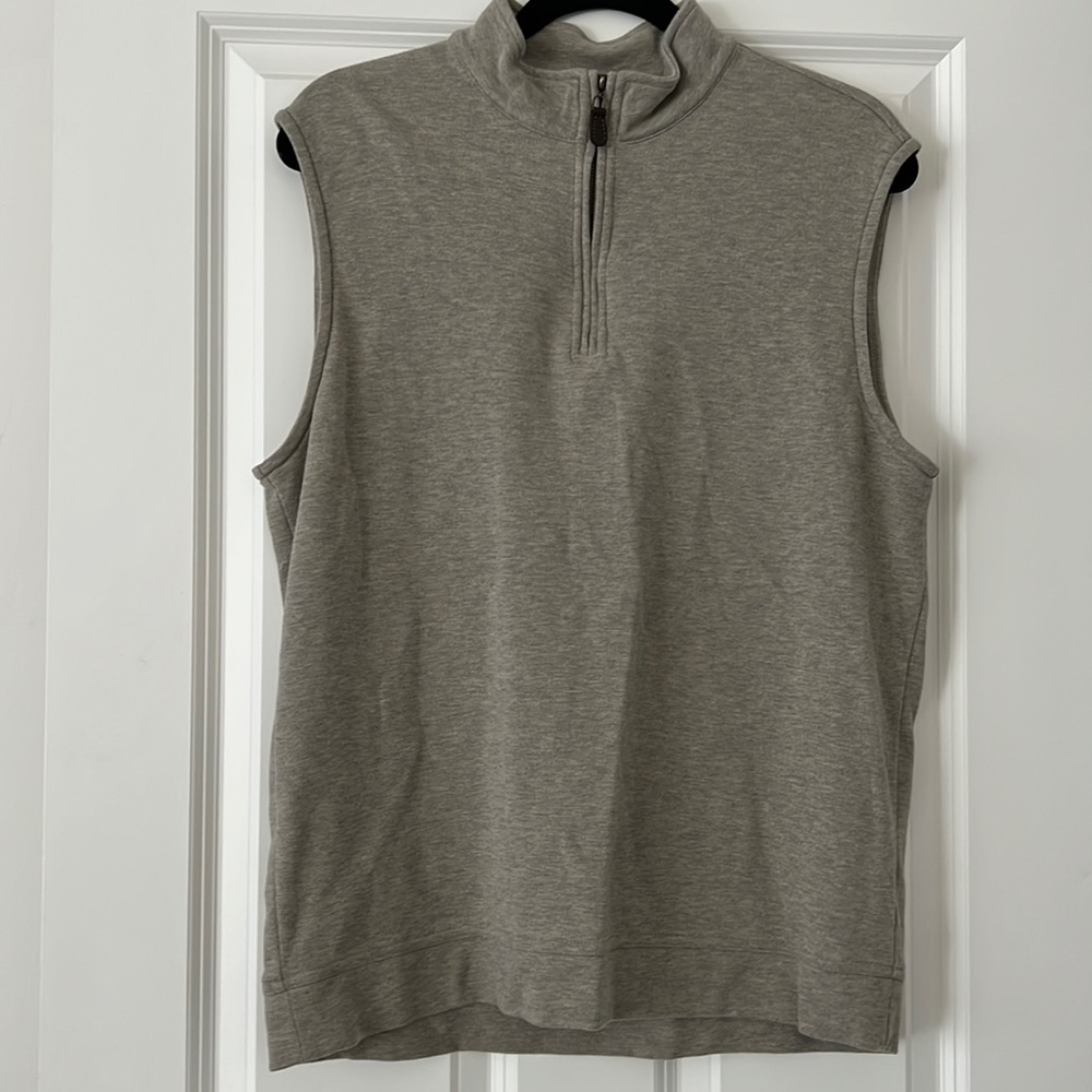 Heather taupe quarter zip vest
